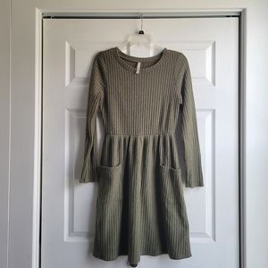 Modcloth Green Sweater Dress with Pockets